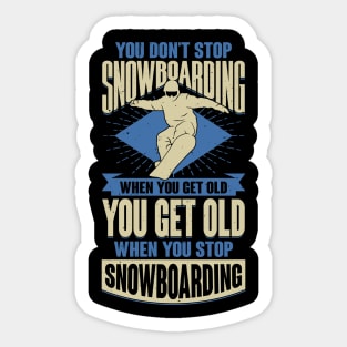 Snowboarding Grandpa Snowboarder Old Man Gift Sticker